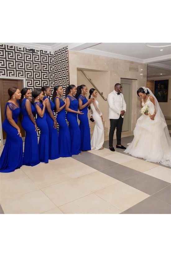 Long Royal Blue Mermaid Bridesmaid Dresses 902393