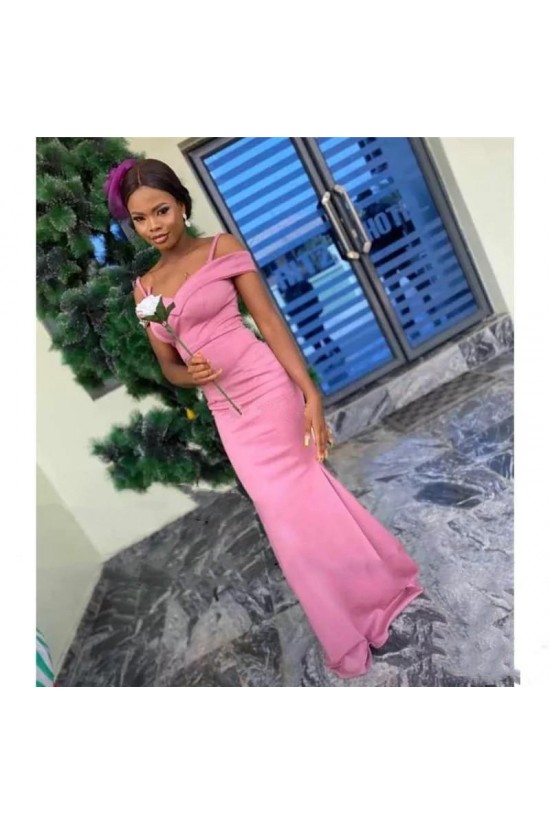 Long Mermaid Off the Shoulder Pink Bridesmaid Dresses 902395 Long Mermaid Off the Shoulder Pink Bridesmaid Dresses 902395