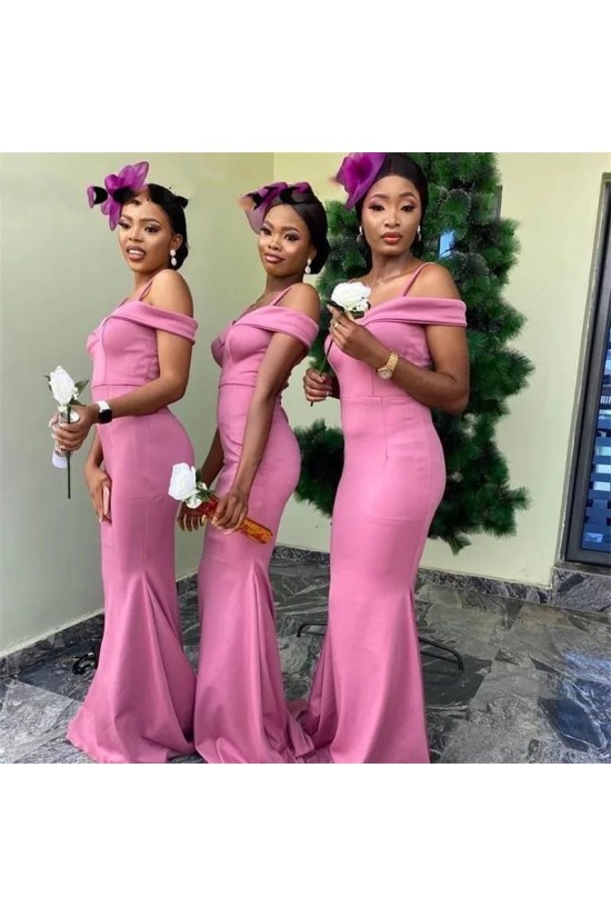 Long Mermaid Off the Shoulder Pink Bridesmaid Dresses 902395 Long Mermaid Off the Shoulder Pink Bridesmaid Dresses 902395