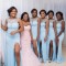 Long Blue Floor Length Bridesmaid Dresses 902397
