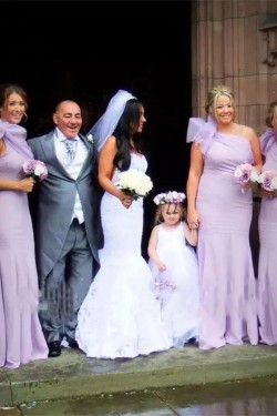 Long Mermaid One Shoulder Bridesmaid Dresses 902398