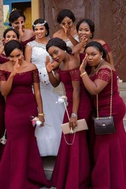 Long Mermaid Off the Shoulder Bridesmaid Dresses 902401