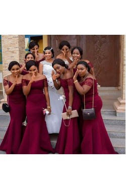 Long Mermaid Off the Shoulder Bridesmaid Dresses 902401