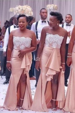 Long Mermaid Lace Floor Length Bridesmaid Dresses 902403