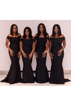 Long Mermaid Off the Shoulder Floor Length Bridesmaid Dresses 902405