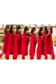 Long Red One Shoulder Bridesmaid Dresses 902411