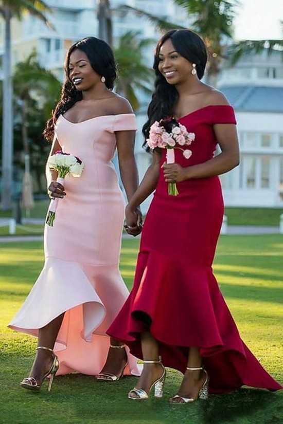 Long Mermaid Off the Shoulder Bridesmaid Dresses 902412