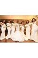 Long White Mermaid Bridesmaid Dresses 902419