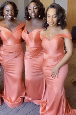 Long Mermaid Off the Shoulder Bridesmaid Dresses 902420