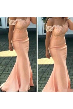 Long Pink Mermaid Lace Bridesmaid Dresses with Sleeves 902422