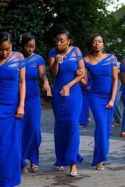 Long Royal Blue Mermaid Bridesmaid Dresses 902430