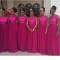 Long Fuchsia Tulle and Sequin Bridesmaid Dresses 902431