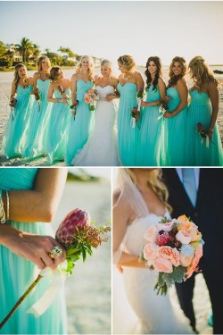 Long Blue Sweetheart Bridesmaid Dresses 902432