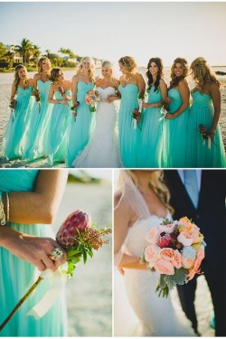 Long Blue Sweetheart Bridesmaid Dresses 902432