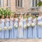 Long Blue One Shoulder Chiffon Bridesmaid Dresses 902442