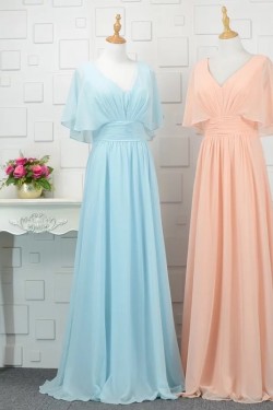 Long Chiffon Floor Length Bridesmaid Dresses 902444