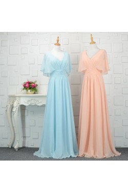 Long Chiffon Floor Length Bridesmaid Dresses 902444