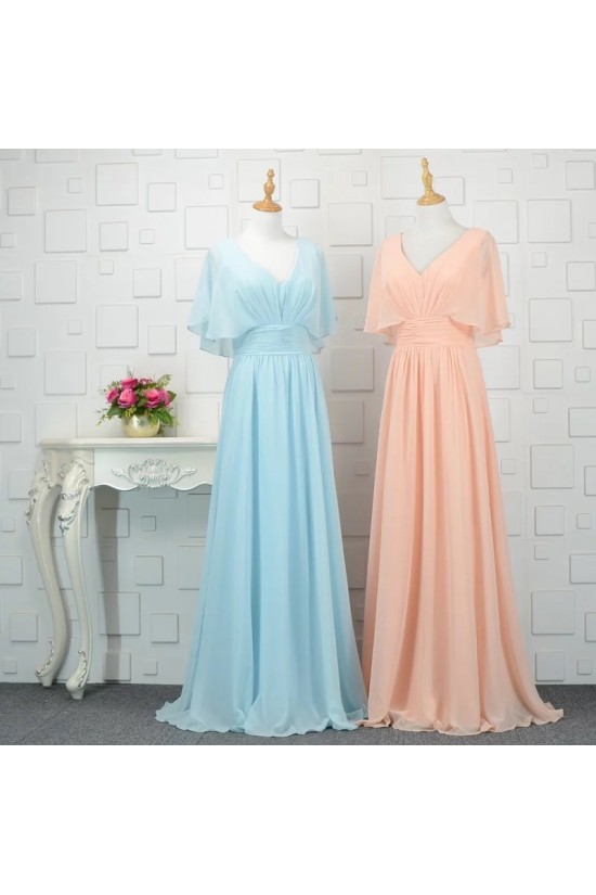 Long Chiffon Floor Length Bridesmaid Dresses 902444