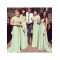 Long Chiffon V Neck Floor Length Bridesmaid Dresses 902450