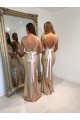 Long Mermaid Gold Sequin Bridesmaid Dresses 902458