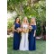 Long Royal Blue Chiffon Floor Length Bridesmaid Dresses 902459