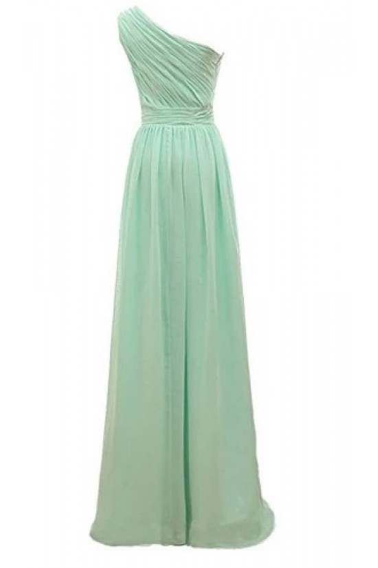 Long Chiffon One Shoulder Bridesmaid Dresses 902465