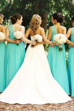 Long Chiffon One Shoulder Bridesmaid Dresses 902471