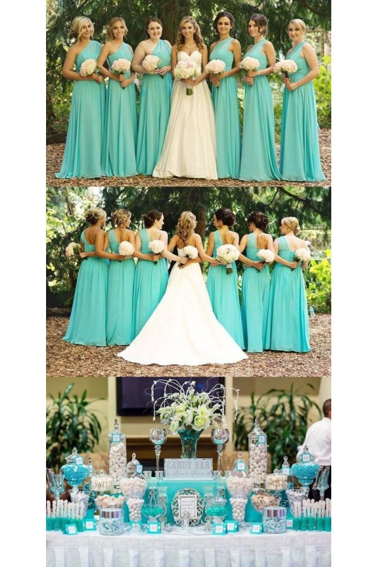 Long Chiffon One Shoulder Bridesmaid Dresses 902471