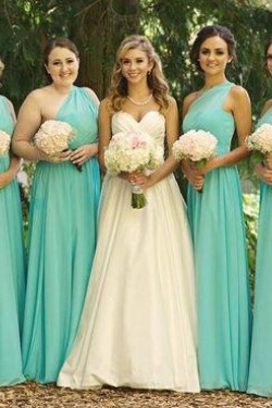 Long Chiffon One Shoulder Bridesmaid Dresses 902471