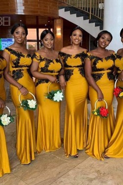 Long Mermaid Lace Floor Length Bridesmaid Dresses 902472