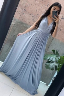 Long V Neck Bridesmaid Dresses 902476