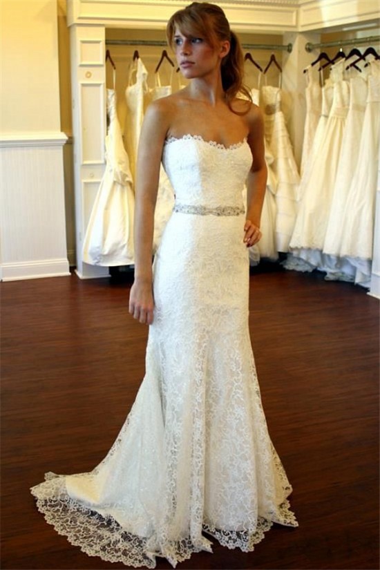 Elegant Mermaid Lace Wedding Dresses Bridal Gowns 903004