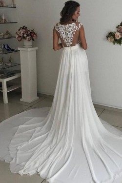 Elegant Chiffon and Lace Wedding Dresses Bridal Gowns 903005