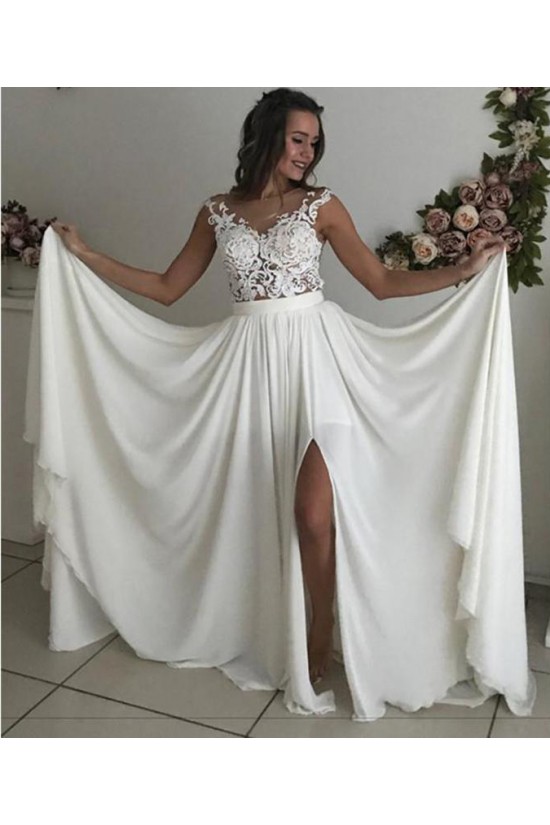 Elegant Chiffon and Lace Wedding Dresses Bridal Gowns 903005