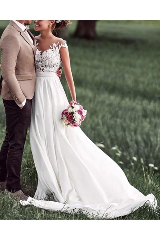 Elegant Chiffon and Lace Wedding Dresses Bridal Gowns 903006