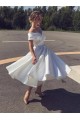 Elegant Off the Shoulder Tea Length Wedding Dresses Bridal Gowns 903008