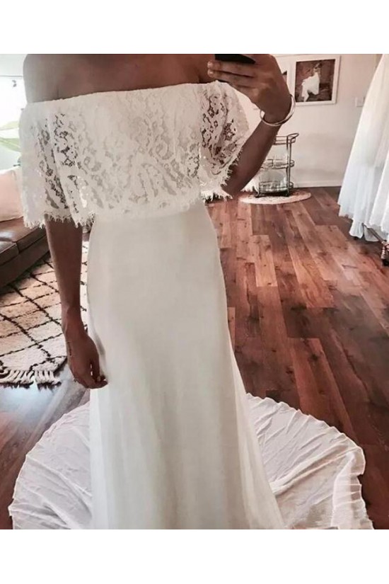 Long Chiffon and Lace Wedding Dresses Bridal Gowns 903012