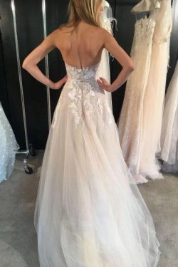 A-Line Sweetheart Lace Long Wedding Dresses Bridal Gowns 903014