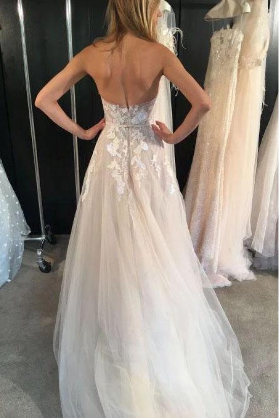 A-Line Sweetheart Lace Long Wedding Dresses Bridal Gowns 903014