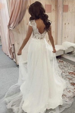 Lace and Tulle Long Wedding Dresses Bridal Gowns 903016