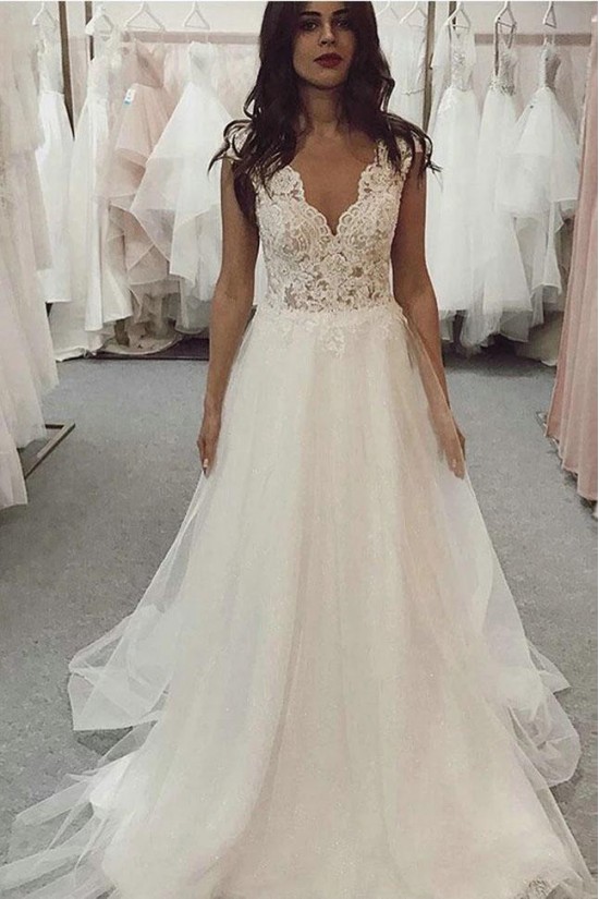 Lace and Tulle Long Wedding Dresses Bridal Gowns 903016 Lace and Tulle Long Wedding Dresses Bridal Gowns 903016