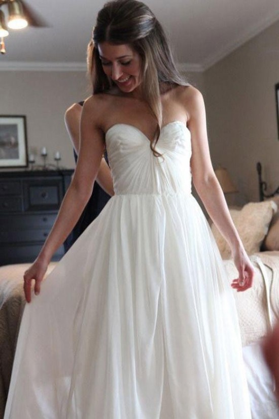 Simple Sweetheart Long Wedding Dresses Bridal Gowns 903019
