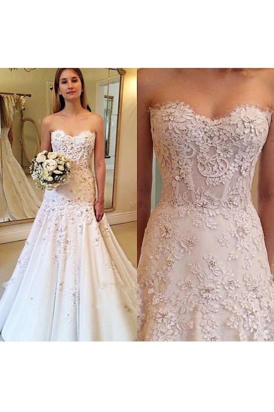 A-Line Sweetheart Lace Wedding Dresses Bridal Gowns 903020