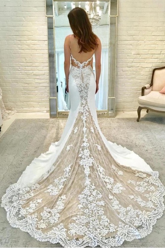 Long Lace Mermaid Sweetheart Wedding Dresses Bridal Gowns 903025