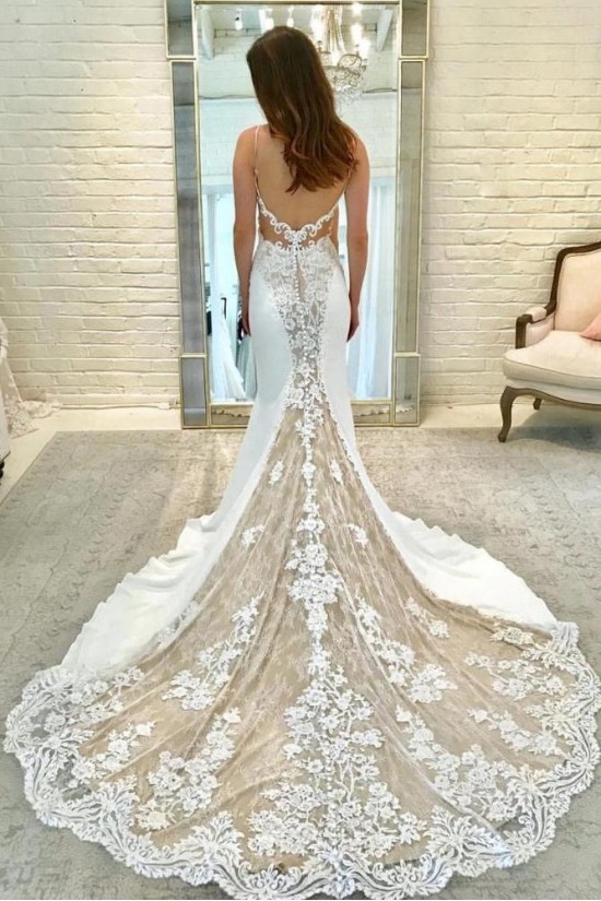 Long Lace Mermaid Sweetheart Wedding Dresses Bridal Gowns 903025