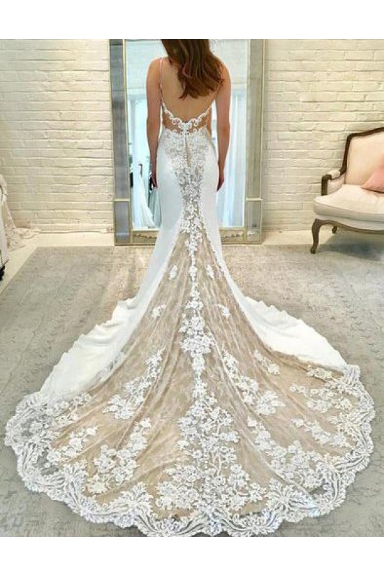 Long Lace Mermaid Sweetheart Wedding Dresses Bridal Gowns 903025