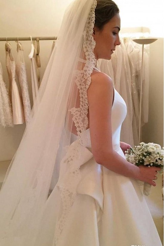 A-Line Long White Halter Wedding Dresses Bridal Gowns 903030
