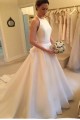 A-Line Long White Halter Wedding Dresses Bridal Gowns 903030