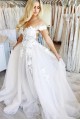 A-Line Lace Off the Shoulder Wedding Dresses Bridal Gowns 903035