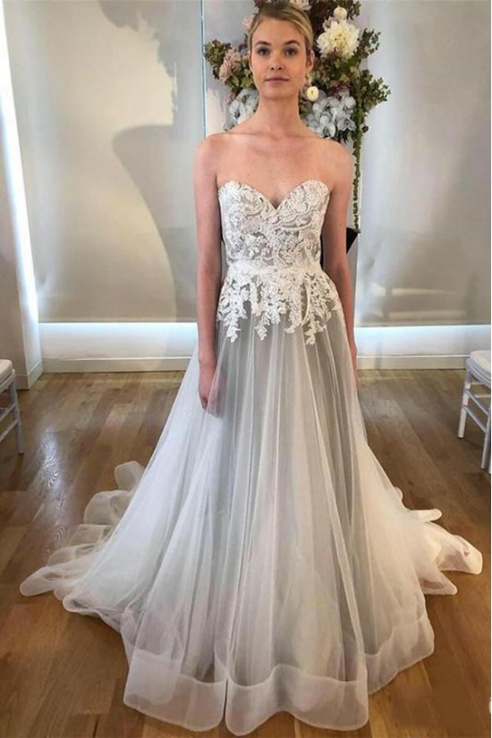 A-Line Sweetheart Lace and Tulle Wedding Dresses Bridal Gowns 903036 A-Line Sweetheart Lace and Tulle Wedding Dresses Bridal Gowns 903036